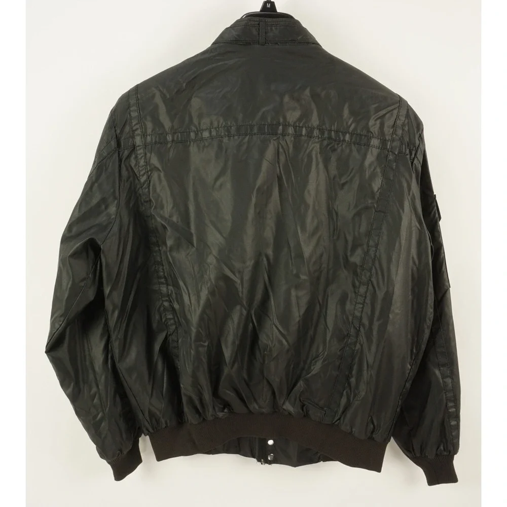 Vintage DynoMax MBA‎ Made in the USA Satin Mechanics Jacket Men's XL Black Nylon